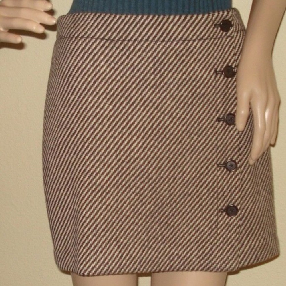 J. Crew Diagonal Stripe Button Front Skirt - image 3